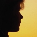 Silhouetted woman