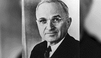 Official portrait of Harry S. Truman, 33rd president of the United States.