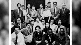 Diverse NIMH staff gather for a group photo circa 1960.