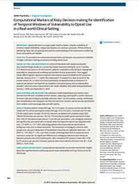 First page of Computational Markers of Risk Decision-making for Identification of Temporal Windows of Vulnerability to Opioid Use in a Real-world Clinical Setting article. 