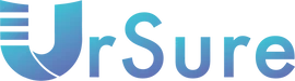 The UrSure logo with the company’s name spelled out in a blue gradient font. 