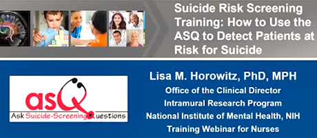 screenshot from NIMH video Suicide Risk Screening Training: How to Use the ASQ to Detect Patients at Risk for Suicide