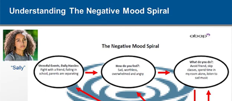 screenshot from a NIMH webinar on behavioral activation as treatment for adolescent depression