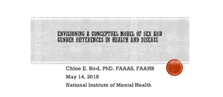 screenshot for NIMH video "Envisioning a Conceptual Model of Sex and Gender Differences in Health and Disease"