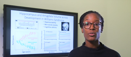 screenshot from NIH video Francesca Kuhney, Ph.D., winner of the 2018 NIMH Three-Minute Talks Competition