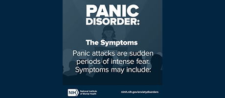 Panic attacks are sudden periods of intense fear. Symptoms may include