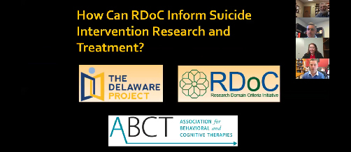 screenshot from NIMH video titled RDoC Webinar: Suicide Intervention Research and Treatment