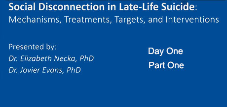 screenshot from NIMH workshop Virtual Workshop: Social Disconnection and Late-Life Suicide: Sept. 17, Part 1