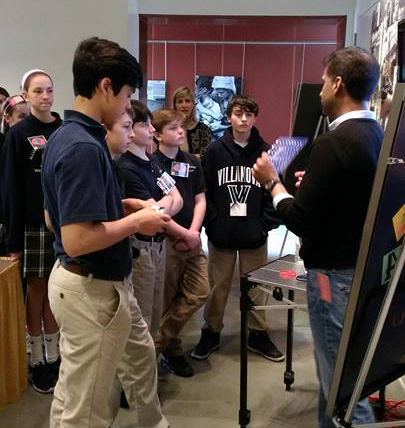 Brain Awareness Week 2014 - circuit board explained to middle schoolers