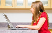 girl using a laptop