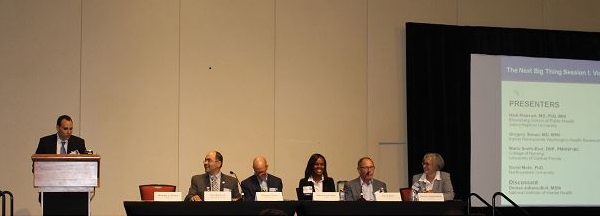 Dr. Michael Freed introducing presenters in one of the sessions focused on the “Next Big Thing" in mental health services research at the 24th MHSR conference.