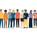 Illustration of multiethnic group of people