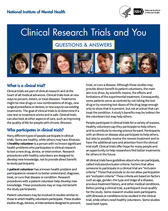 Clinical Research Trials and You: Questions and Answers cover image
