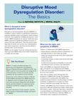 cover image of NIMH publication Disruptive Mood Dysregulation Disorder: The Basics