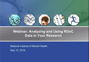 screenshot from NIMH video "Analyzing and Using RDoC Data in Your Research"