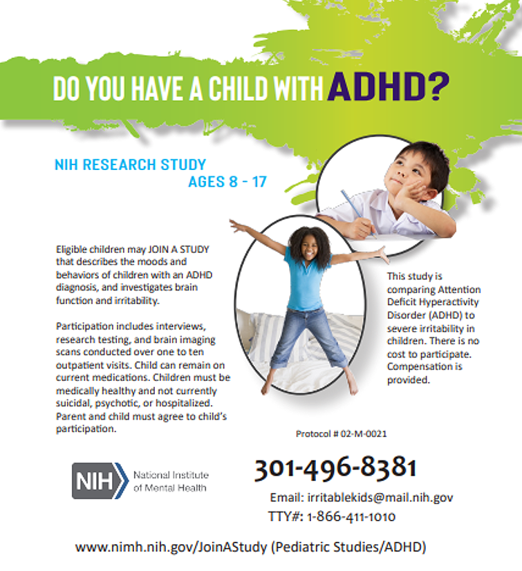 image of NNT's ADHD study brochure