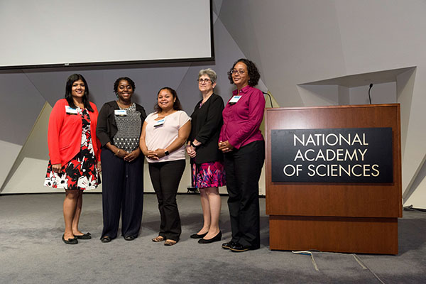 NIMH IRP Office of Fellowship Training members, from left to right: Meera Shah, Aneka Reid, Sandy Gomez, Janet Clark, and Christine Piggee