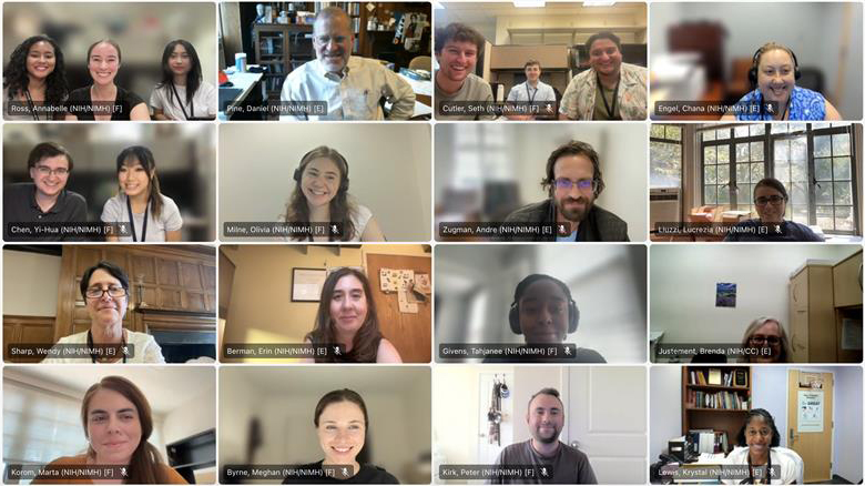 SDAN lab members computer camera view.