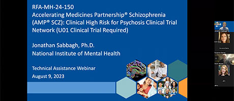 Video cover of technical assistance webinar video for prospective applicants of the Notice of Funding Opportunity: Accelerating Medicines Partnership® Schizophrenia: Clinical High Risk for Psychosis Clinical Trial Network.