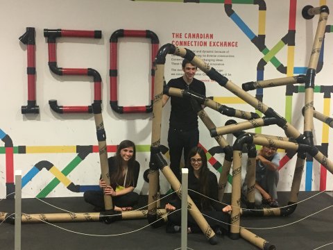Natasha Topolski, Laurentius Huber, Catie Chang, Jen Evans at Science Center for OHBM 2017 Vancouver