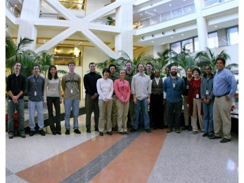 Members of SFIM and FMRIF group photo in Atrium of Building 10, 2004